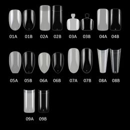 500 шт. Нажмите на ногтей Прозрачный белый полная крышка Французские ложные ногти Toe Tips U-образные акриловые УФ-гель-маникюрные аксессуары NAF014
