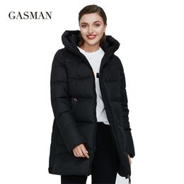 GASMAN Pink fashion warm women's winter jackets Women hooded down parka outwear coat Female puffer jacket plus size 011 211018