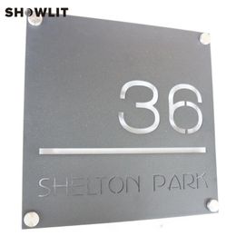 Other Door Hardware Painted House Sign Laser Cutting Stainless Steel Plate/Plaques Square Size Modern Plate