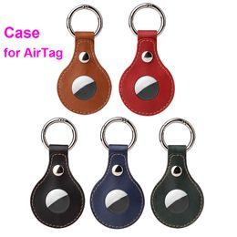 Hand-made Protetive Case for AirTag Finder PU Leather With Keychain in OPP Bag Smart Bluetooth Wireless Tracker Anti-lost