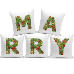 Happy Year Creative Letter Cushion Cover Merry Christmas Throw Pillow Case Super Soft Pillowcase Cushion/Decorative