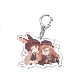 Fashion Anime Bungou Stray Dogs Keychain Women Funny Figure Acrylic Pendant Key Rings Cartoon Edogawa Rampo Jewellery Chaveiros