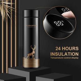 500ML Intelligent Stainless Thermos Bottle Temperature Display Smart Water Vacuum Travel Coffee Mug Tea Thermo Cup 210615