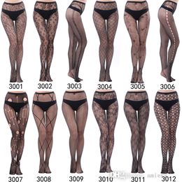 Sexy Spitze ausgehöhlten Leggings Mode Girls Strumpfhosenfischereinetz Socken mit Körper Jacquard 45 Arten zur Auswahl