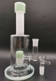 High Quality Emerald Green Hookah Bong Glass Dab Rig Water Bongs Smoke Pipes 8-10 Inch Height 14.4mm Female Joint with Quartz Banger