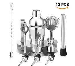 Stainless Steel Cocktail Shaker Mixer Wine Martini Bar Tools For Bartender Drink Party 350ML/550ML/750ML