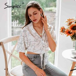 Holiday summer stick figure white women blouses shirt Sexy streetwear high fashion female tops Casual bow button blusas 210414