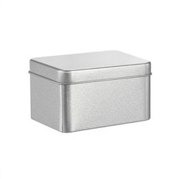 1pc Square Empty Tin for Store Spices Candies Coffee Caddies Silver Kitchen Sotrage Canister Teaware Storage Box