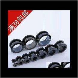 Plugs & Tunnels Drop Delivery 2021 100Pcs/Lot Mix 8 Size Black Stainless Steel Screw Ear Plug Flesh Tunnel Body Jewelry Piercing Myp2O