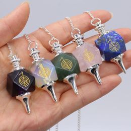 Pendant Necklaces Natural Stone Aura Symbol Ling Pendulum Hypnotic Healing Used For Insomnia Memories Necklace Ornaments Jewellery