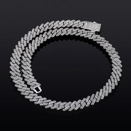 10MM Cuban Link Chain Iced Out Full Diamond Necklace Hip Hop Zircon Bracelets for Men Women