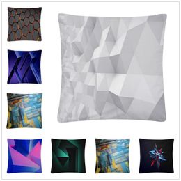 Cushion/Decorative Pillow Geometric Diamond/fiber Pattern Soft Short Plush Cushion Cover Case For Home Sofa Car Decor Pillowcase 45X45cm
