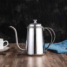 High Quality Turkish Coffe Pot With lid Maker Stainless Steel Gooseneck Kettle Portable Matte Espresso Tea 210423