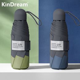8 Ribs Mini Umbrella Windproof anti-UV Protection 5 Folding Portable Travel Rain Women Pocket Children
