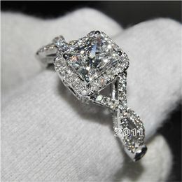 Vintage Square 3ct Lab Diamond cz Ring 925 sterling silver Bijou Engagement Wedding band Rings for Women Bridal Party Jewellery