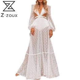 Women Dress Temperament Party es Lantern Sleeve Backless Sexy High Waist Large Hem Plus Size Maxi es 210513