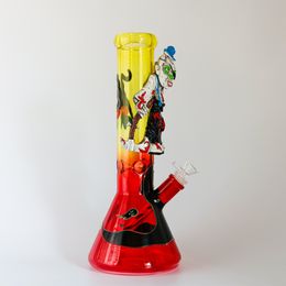 mini glass bong beaker base hand-painted artwork high borosilicate glass oil rigs water pipes glass bubbler