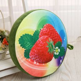 Creative Simulation Fruit Cushion Thickened Round Children's Student Office Cartoon Watermelon Comfortable Chair Cushion F8247 210420