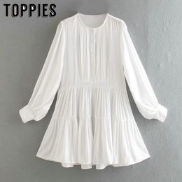 Toppies Women White Vestidos Sweet Dresses For Women vestido Solid Colour Clothes 210412