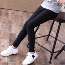 Kids Girls Pencil Pants Cotton Children Candy Color Trousers White/black Leggings Girl Korean Baby Clothes Skinny Pant 210622