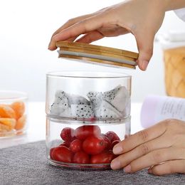 Glass Airtight Canister Food Storage Jar Sealed Moisture-Proof Grain Container Stacked Multi-Layer Fruit Salad Bowl Wholesal