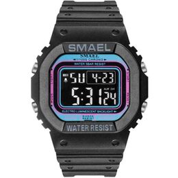 SMAEL Sports Watches Led Digital Sport Mens Watches Waterproof Digital Watch 1801 Male Clock Relogios Masculino Military Watch G1022