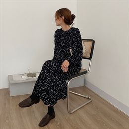 Plus Size Spring Girls Boho Female Vintage Dress Party long Sleeve Women Dresses Robe Vestido oversize black 210417