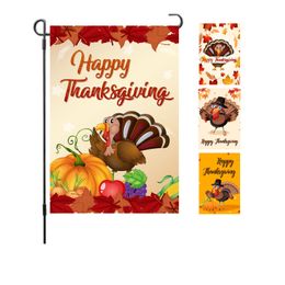 2021 banner Thanksgiving garden Banners flag custom holiday decoration courtyard colorful turkey double sided printing