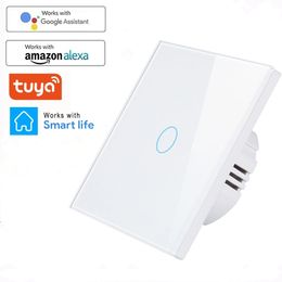 Smart Power Plugs WIFI Wall Touch Sensor Switch EU RF433+ Light Switch 1 2 3 Gang 220V Tuya APP Home Kit Support Alexa Google