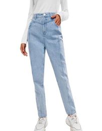 Jeans pour femmes Crayon de mode Straight Femmes 2021 Taille haute Sexy Color Street Long Denim Pantalons Casual Pantalons Vêtements