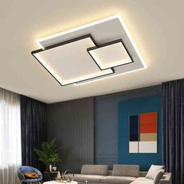 2022 wohnzimmer geführtes kronleuchter-rechteck Pendelleuchten Rechteck LED Kronleuchter Lichter für Wohnzimmer Schlafzimmer drehbare dimmbare Innenbeleuchtung Fixture Lampe Home Decor 5