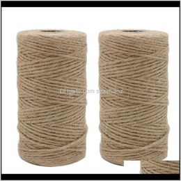 Yarn Clothing Fabric Apparel Drop Delivery 2021 2Pcs X 333 Feet 2Mm 3Ply Jute Package Tied With Twine Natural Brown Winding Garden Gift Craft