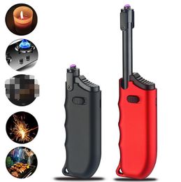 Telescopic Electric Lighter igniter USB Rechargeable Ignition Lighters Arc Spark per Charge Switch BBQ Outdoor Windproof 4 Colours