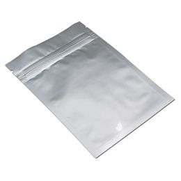 2021 8.5x13 cm 100pcs Silver Resealable Food Long Term Storage Bags Mylar Foil Aluminum Zipper Packaging Pouch Foil Baggie for Bake Product