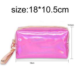 Women Fashion Cosmetic Bag laser Makeup Bag Portable Traveling Zipper Make Up Handbag Organizer Storage Case Pouches Toiletry Wash Beauty Box