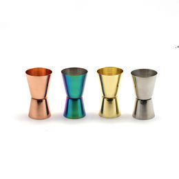 Stainless Steel Wine Measuring Cup 15ML Polished Double-Head Cup Multi-Function Bar Ounce Shaker Cup 4 Colors Bar Tools JJB11149