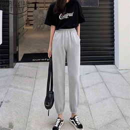 Women High Waist Harem Pants Cotton Sweatpants Loose Solid Casual Sport Fashion Bottoms Trousers 11065 210506