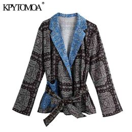 Women Fashion With Paisley Print Crossover Blouses Long Sleeve Inside Buttons Female Shirts Chic Tops 210420