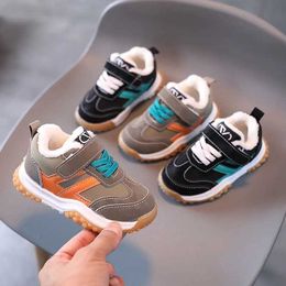 Winter Toddler Baby Boys Plush Casual Sports Shoes Kids Child Plus Velvet Running Sneakers Cotton Shoes 1 2 3 4 5 6 7 Years New G1025