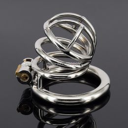 With Ring Chastity Devices Stainless Steel Bondage Cock Cage Penis Locking BDSM Sex Toys for Man