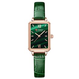 Watches for Women Luxury Brand Rectangular Quartz Wristwatch with Leather Elegant Light Wrists Charm Clock