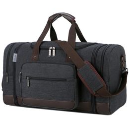Vintage Canvas Travel Bags Men Duffel Tote Weekend Large Capacity Carry On Luggage Drop 211118