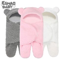 born Sleeping Wrap Swaddle Baby Cotton Plush Boys Girls Cute Receiving Blanket Sleeping Bag Sleep Sack (0-6 Month) 211025
