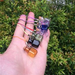 70pcs Bottles Rectangle Pendants Small with Key Chains Lobster Clasp Jars Glass For Bracelets Mix Colorshigh qty