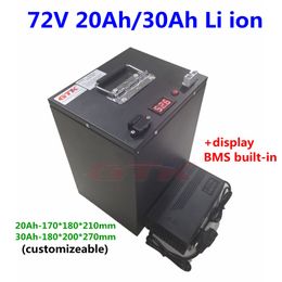 72V 20Ah 30Ah lithium Li-ion Battery motorcycle ebike 2000W 3000W Electric Bike Battery with BMS+5A Charger