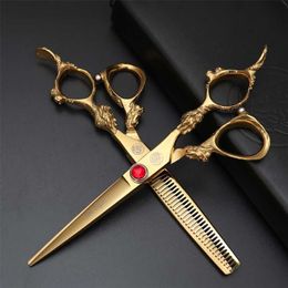 Sharp Blade 5.5 6.0 Hair Scissors For Haircuts Professional Barber Hairdressing Shears Salon Cutting Thinning 220125