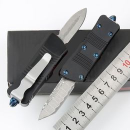 Mini Dinosaur Pocket Folding Knife Damascus Blade Dual Action Tactical Hunting Fishing EDC Survival Tool Xmas Gift Knives