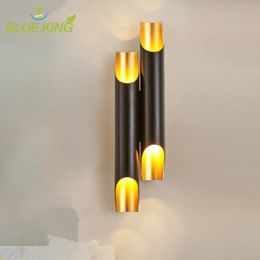 Wall Lamps Creative Double Heads Aluminum Pipe Lamp Cylinder Lights Bar Coffee Shop Restaurant Living Room Bedroom