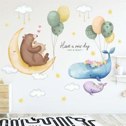 8 styles cartoon wall stickers for kids room baby room nursery eco-friendly vinyl wall decals removable wall murals home decor 210929