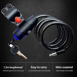 Theft Spiral Steel Cable Universal Protective Bicycle Lock Stainless Steel Cable Coil Bicycle Accessories Bike Lock with 2 Key